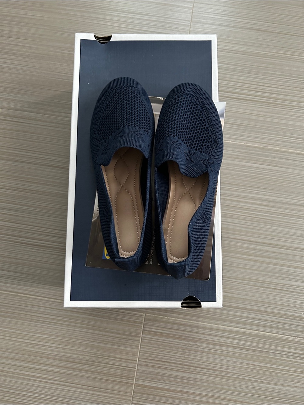 Knit Slip-On Loafers in Navy — Cushioned Everyday Flats